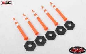 1/12 Tall Highway Road Traffic Cones x5 RC4WD Z-S1619 ORANGE Rubber Semi Truck - Picture 1 of 6
