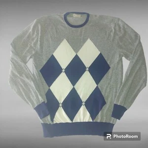 Fusaro Antonio Herren Wolle Kaschmir Mischung Argyle 90er Opa Pullover Größe L  - Bild 1 von 7
