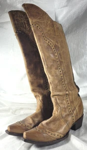 Idyllwind Straight Up Orix Goat Studded Snip Toe Leather Tall Western Boots 7.5 - Picture 1 of 13