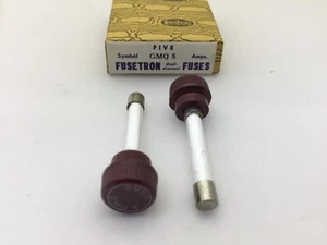 (3 pcs) GMQ-5 Bussmann, 5A 300vac, Time Delay, Glass Fuse and Knob Combo - Picture 1 of 1