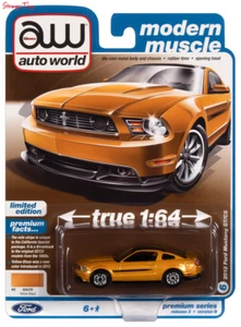 AUTO WORLD AWSP112B 1/64 2012 MUSTANG GT/CS YELLOW BLAZE TRICOAT W/BLACK - Picture 1 of 1
