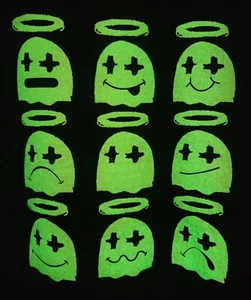 BWOOD Ghost Emotions Hoodie Glow In Dark Men's Large Black With White Graphics - Picture 1 of 6