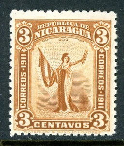 Nicaragua 1913 Liberty 3¢ Yellow Brown Scott #297 Mint N159 - Picture 1 of 6