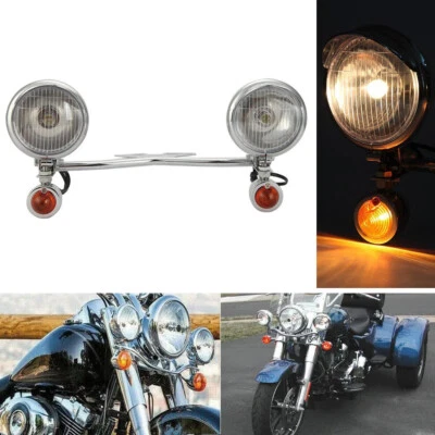 Kit de barra de luces antiniebla cromadas personalizadas para conducir motocicletas y pasar EE. UU. Foto 1 de 4