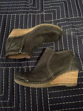 Dankso Wedge Ankle Boots Size 37 Black Leather 