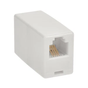 RJ11 Telephone Phone Modular In-Line Cord Coupler Extender Adapter White - Zdjęcie 1 z 1