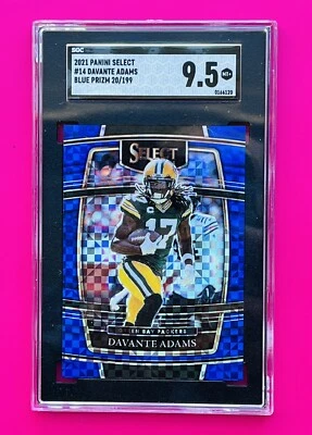 Davante Adams 2021 Panini Select Concourse—Blue Prizm/199 #14 SGC 9.5 Mint+ - Image 1 of 4