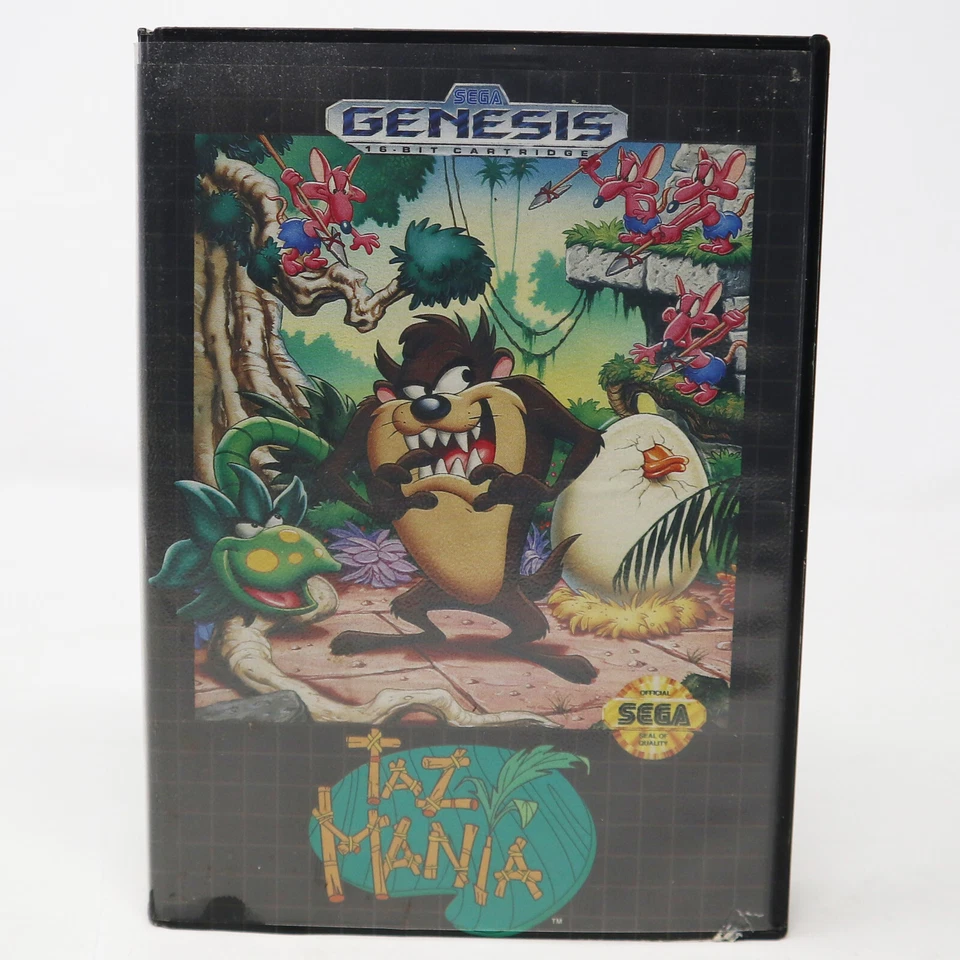 VINTAGE 1992 90s SEGA GENESIS MEGA DRIVE MEGADRIVE TAZ MANIA CARTRIDGE GAME - Image 1 of 4