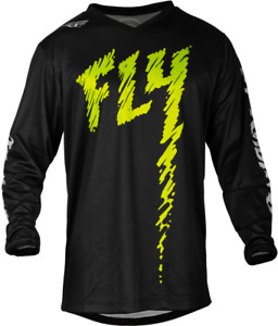 New Fly Racing YOUTH F-16 Jersey - Black/ Neon Green - Youth XLarge