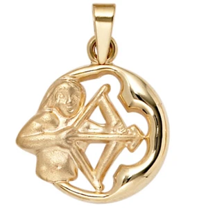 JOBO Anhänger Sternzeichen Schütze 375 Gold Gelbgold matt Sternzeichenanhänger - Picture 1 of 1