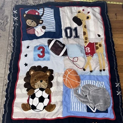 LAMBS AND IVY SPORTS Comforter/CRIB BEDDING /Wall Hanging/ 40x32 - Image 1 of 4