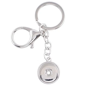 Keychain Ginger Charm Snap Jewelry Silver Simple Car Ring Fits 18MM 20MM Buttons - Picture 1 of 10
