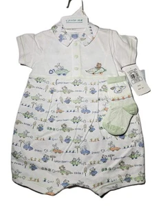 Vintage Little Me 9 Month Romper With Socks Fast Food Y2k NWT Animals Vegetables - Picture 1 of 8