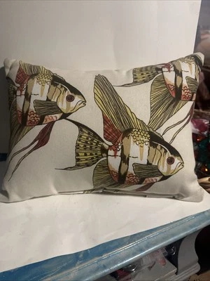 Pottery Barn Angelfish Indoor/ Outdoor Pillow Brand New - Image 1 of 4