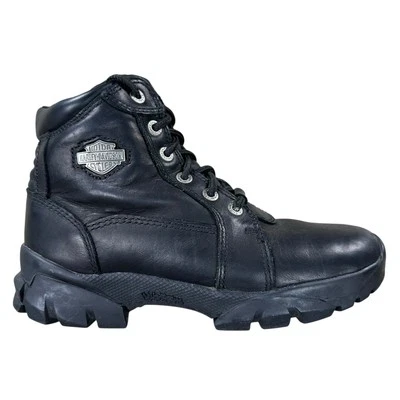 Harley Davidson Women's Size 8 M Biker Boots Ankle Black Leather Vibram 84299 - Image 1 of 4