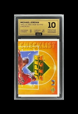 1993-94 UPPER DECK PRO VIEW 3-D #110 MICHAEL JORDAN CHECKLIST OCE 10 PRISTINE - Image 1 of 4