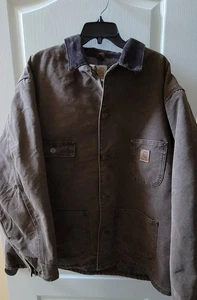Vintage Carhartt CO2CHT Blanket Lined Chore Jacket Mantel Herren XXL Chestnut Brown - Bild 1 von 8
