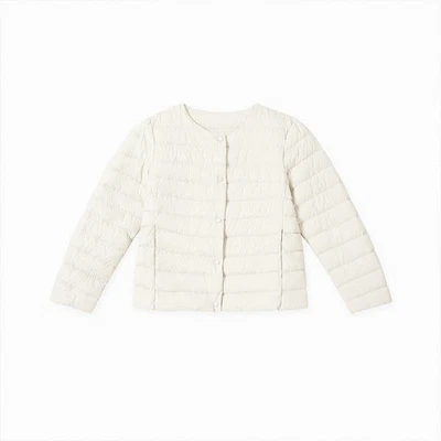 Womens Round Neck Duck Down Jacket 2025 Winter 90% White Duck Down Short Jacket - Image 1 of 4