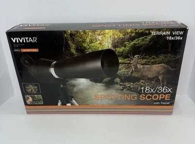 Vivitar Spotting Scope 18x / 36x w/ Tripod. Complete Open Box Terrain View - Image 1 of 3