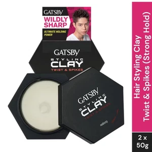 GATSBY Styling Clay Twist & Spikes 2x50g | Argilla per capelli forte tenuta per uomo | Opaca - Foto 1 di 5
