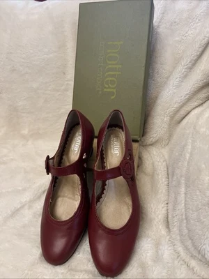 Hotter Comfort Concept VALETTA  Mary Jane Women’s Suede Heels Size 8 Red Cherry - Image 1 of 4