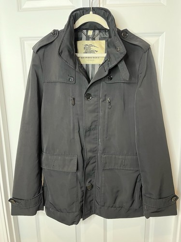Burberry London Vestito Nero Giacca Impermeabile Uomo Taglia Large
