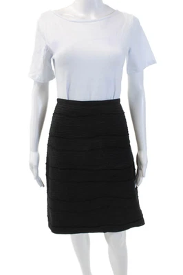 Piazza Sempione Womens Cotton Slip-on Zipped Skirt Black Size 46 - Image 1 of 4