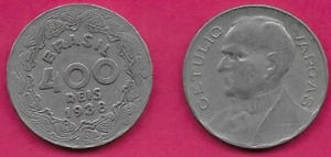 BRAZIL 400 REIS 1938 FINE DENOMINATION ABOVE DATE ENCIRCLED BY MARAJOARA DECORAT - Picture 1 of 1