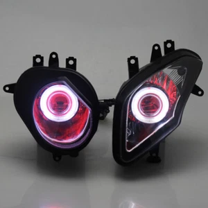 Headlamp White Angel Eyes Red Devil Eyes Assembled Light For BMW S1000RR 2009-14 - Picture 1 of 10