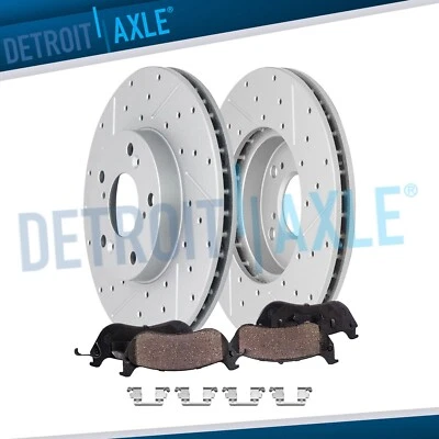 Kit de pastilhas de freio rotores de freio dianteiros perfurados e entalhados para Honda Fit 2015-2020 - Imagem 1 de 4