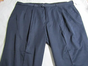 NEU HERREN PERRY ELLIS PORTFOLIO PLISSEE BÜNDCHEN STRETCH MARINEBLAU HOSE GRÖSSE 52 X 30 - Bild 1 von 7