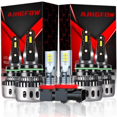 For Mitsubishi Lancer 2008 2009-2015 Combo LED Headlight Hi/Lo + Fog Light Bulbs - Image 1 of 4