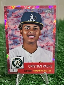 2022 Topps Chrome Platinum Toile Fuchsia Refractor /100 Cristian Pache Card #485 - Picture 1 of 3