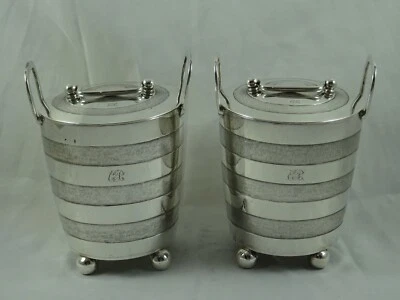 EXTREMELY rare pair INDIAN COLONIAL BUTTER COOLERS, c1810, 1002gm - image 1 of 4
