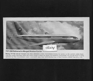 WIEN KONSOLIDIERTE AIRLINES NEU FUSIONIERTE LIEFERUNG VON BOEING 737-200 1968 BILD - Bild 1 von 1