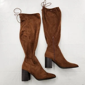 Journee Collection Mujer Paras Extra Anchas Pantorrilla Tacón Apilado Botas hasta la Rodilla Talla 11 - Imagen 1 de 8