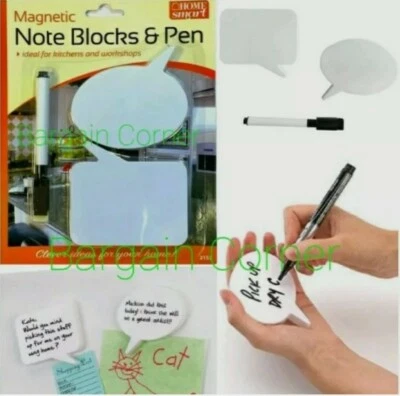 2Type Magnetic Dry Erase Fridge Magnet Note Memo Message Block Reusable With Pen - Image 1 of 4