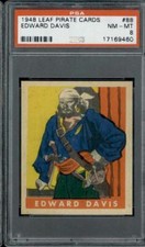 1948 Leaf Pirate Cards #88 Edward Davis PSA 8