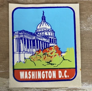 Vintage travel tourist souvenir water slide state decal Washington DC 1960s - Picture 1 of 2