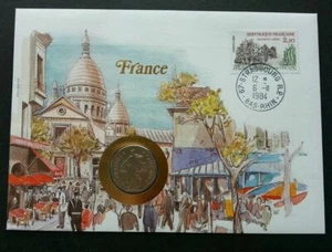 [SJ] France City 1984 Dsily Life Church Shop Tree Town FDC (coin cover) - Picture 1 of 8