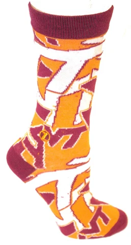 NCAA Virginia Tech Hokies Repeater Team Mid-Calf Socks Cover