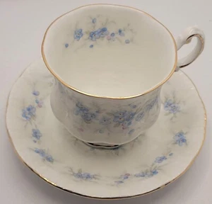 Paragon England Petit Fleurs Teacup & Saucer Blue White Flowers - Picture 1 of 12