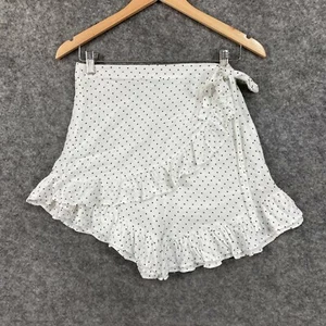 Seed Heritage Womens Shorts Size 10 White Polka Dot Viscose Lined Zip 2118 - Picture 1 of 12