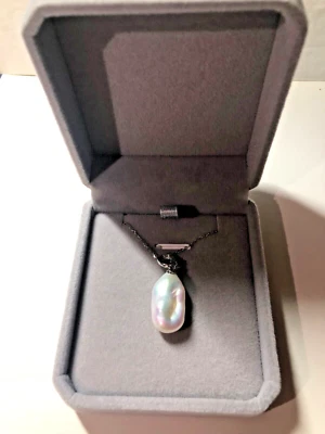 Colgante Perla Keshi Blanco Plata de Ley 925 Collar Envío Gratis Nuevo en Caja Foto 1 de 4