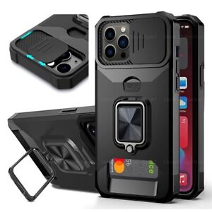 for iPhone 14 13 12 11 Pro Max Case with Sliding Camera Ring Magnetic Cover