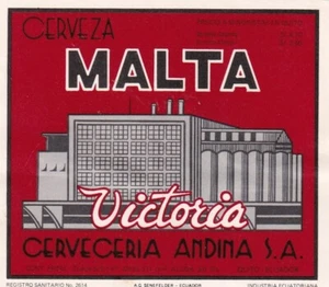 ECUADOR seltenes altes BIERETIKETT - Cerveceria Andina S.A. - Bild 1 von 1