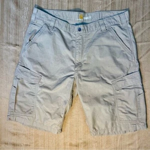 Carhartt Force Broxton Cargo Khaki Ripstop Tactical Gorpcore Relaxed Shorts 38 - Picture 1 of 8