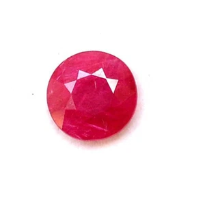 Natural Ruby 8 mm Round Cut 1.99 CTS Faceted Loose Certified Gemstone - Picture 1 of 6