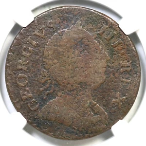 1771 Vlack 2-71A R-4 NGC VG Details Machin's Mills Half Penny Colonial Coin 1/2p - Picture 1 of 3