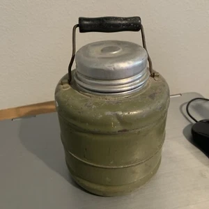 Vintage Metal Thermos Ceramic Crock Keeps Food  Liquids Hot /Cold Excellent Cond - Picture 1 of 4